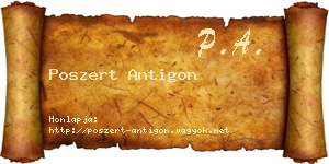 Poszert Antigon névjegykártya
